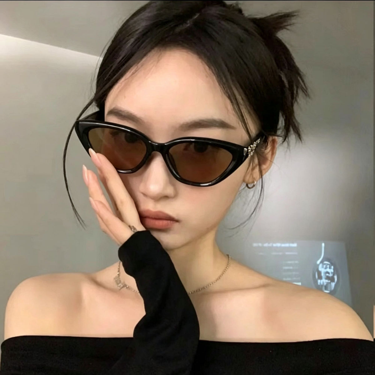 R03 Black Frame Brown Lens | UV400 Eye-Care Sunglasses | Christmas Warm Comfort Gift | Brown Lens Soft Gentle Eye Protection Glasses