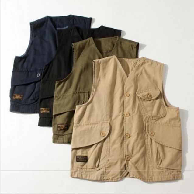 Khaki Size 3XL | Extra Roomy Work Vest | Christmas Inclusive Retro Gift | Unisex Ultra Loose Functional Sleeveless Jacket