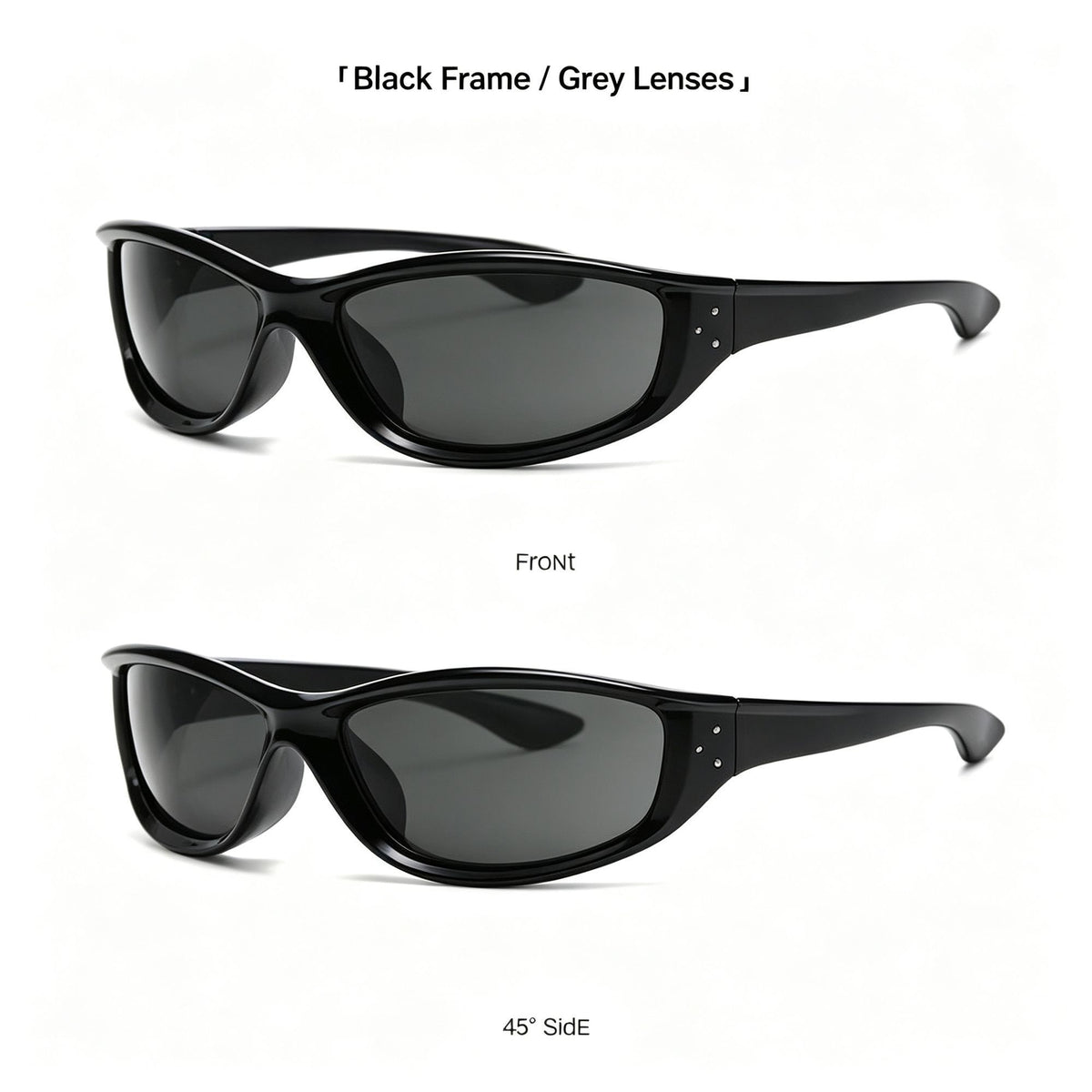 Black Frame Dark Gray Lens | Y2K Cyberpunk Biker Sunglasses | Christmas Y2K Cyber Party Gift | UV400 Protection Beach Pose Stylish Sun Glasses