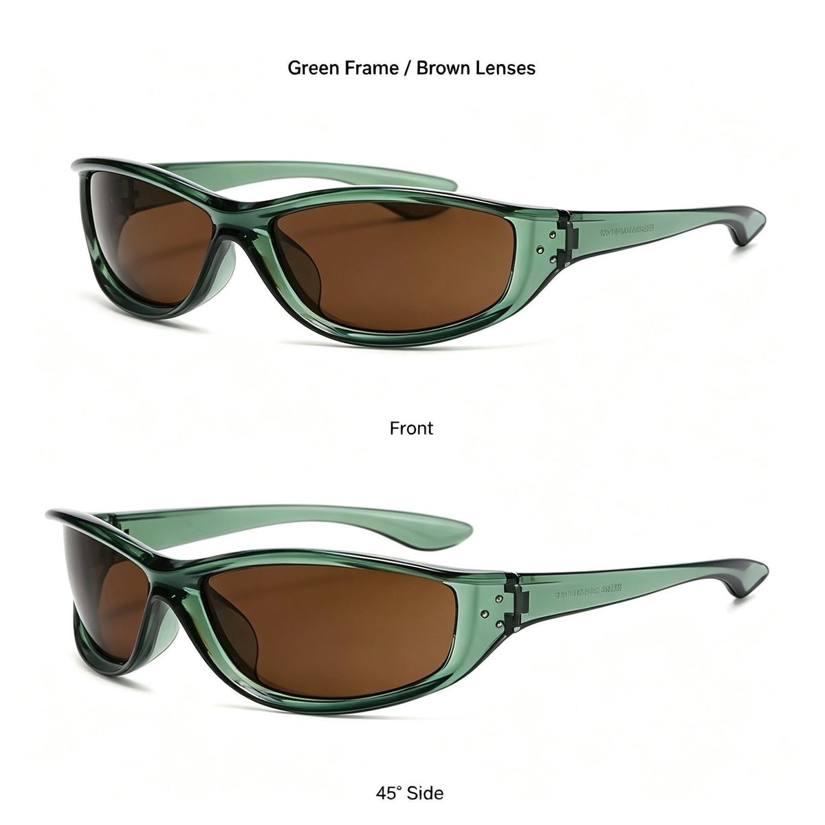Green Frame Tea Lens | Y2K Fresh Vibrant Biker Sunglasses | Christmas Fresh Y2K Energy Gift | UV400 Protective Energetic Riding Beach Stylish Sun Glasses
