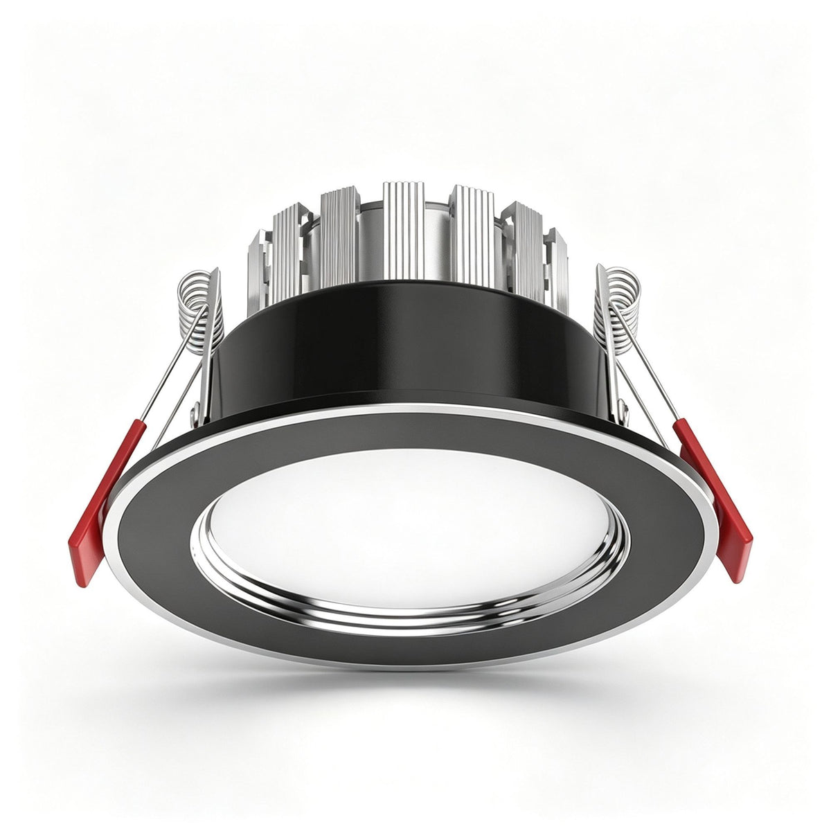4 Pack Black Silver 7W Cool White [Premium Thickened Aluminum] (Cutout 7-9cm) | Recessed LED Downlight | Christmas Heavy Duty Contrast 4-Pack | Thickened Aluminum Robust Two-Tone Downlight