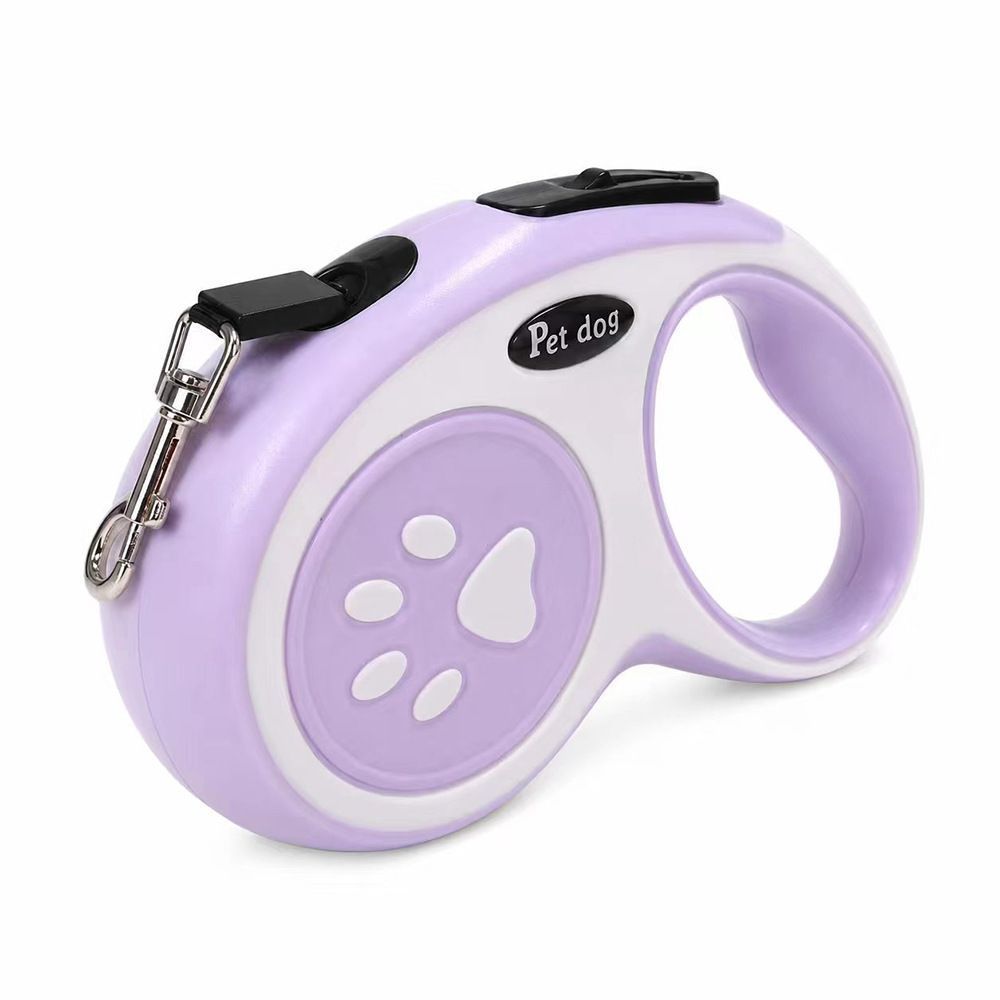 Purple White 5m Retractable Dog Leash | Halloween Fantasy Outdoor Gift | Automatic Extendable Pet Leash Blister Card Pack for Leisure Wandering