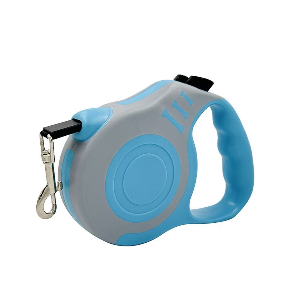 Gray Blue 3m Premium Retractable Dog Leash | Halloween Muted Chic Gift | Upgraded Automatic Extendable Pet Leash Blister Card Pack