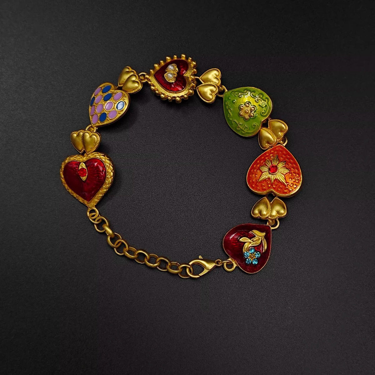 Bracelet 2129 Vintage Dopamine Style | Christmas Bright Dopamine Gift | High Saturation Color Retro Bracelet Eye-Catching Streetwear