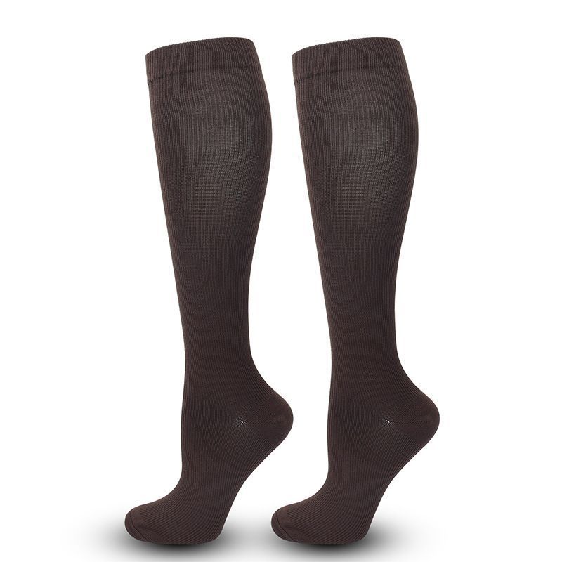 Flat Panel Coffee Brown Compression Calf Socks Size L/XL (39-42) | Christmas Warm Basic Gift | Flat Coffee Brown Compression Socks for Daily & Outdoor Wear