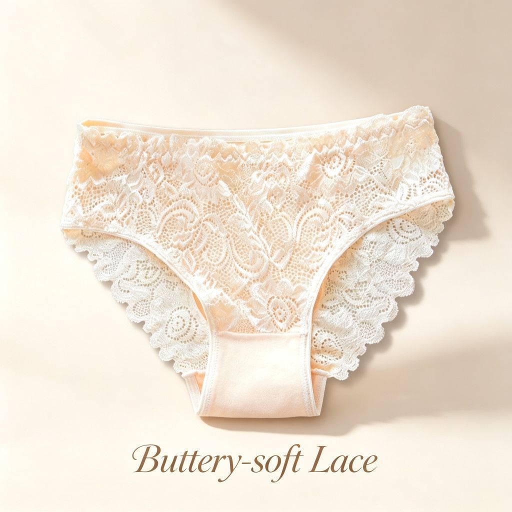 Nude Hollow Out Lace Panties 4 Pack Size XXL | Christmas Plus Size Invisible Gift | Cotton Gusset High Elastic Big Size Briefs