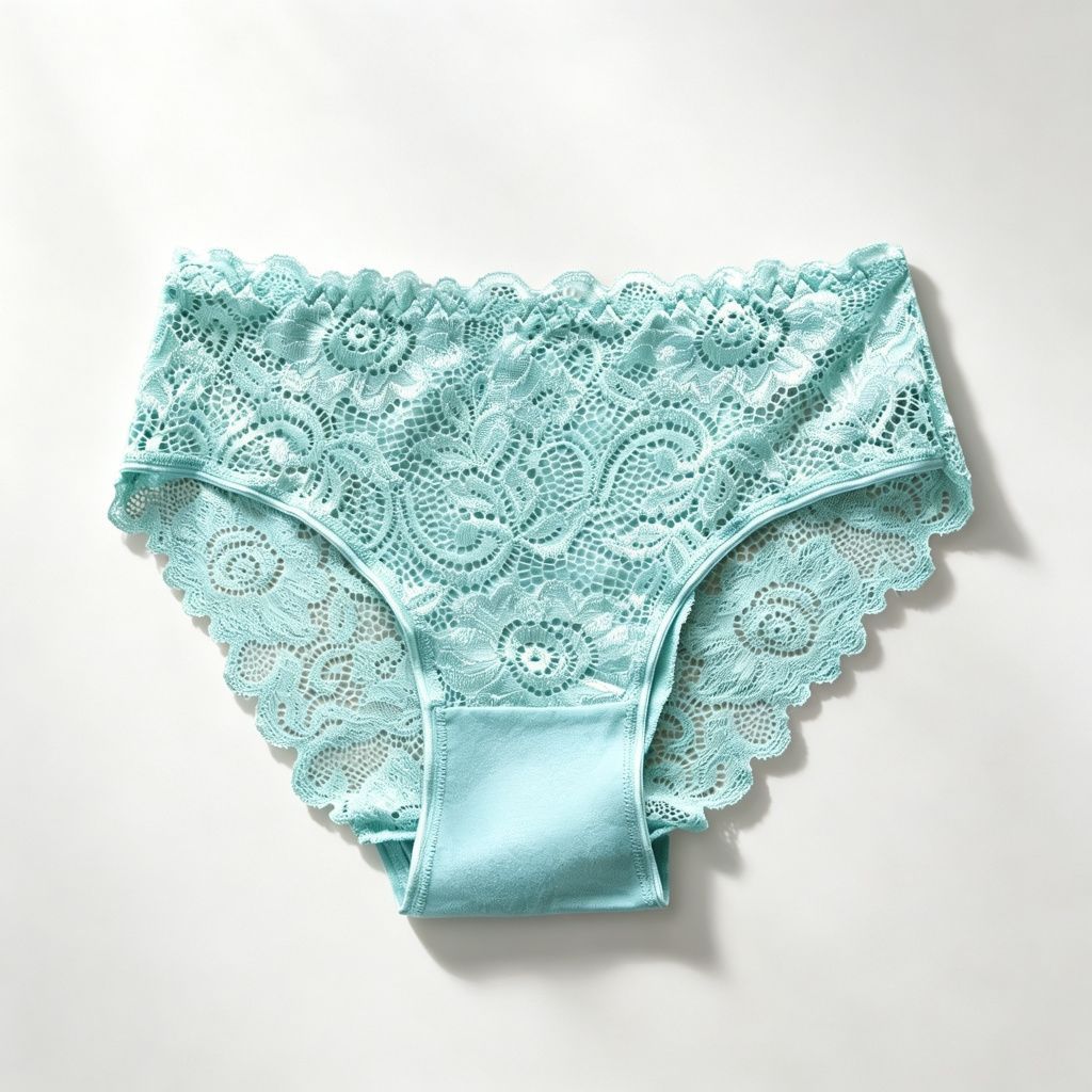 Green Hollow Out Lace Panties 4 Pack Size S | Halloween Fresh Forest Gift | Cotton Gusset High Elastic Women's Lace Briefs