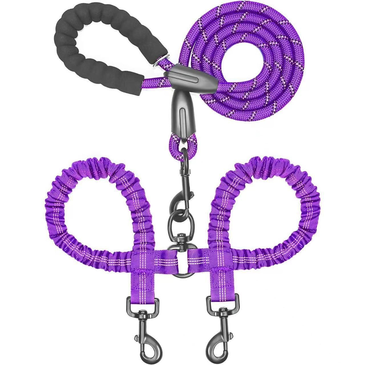 Purple 2-in-1 Retractable No-Pull Dog Leash | Halloween Elegant Stylish Gift | Unique Tangle-Free P-Style Dog Lead for Large Dogs