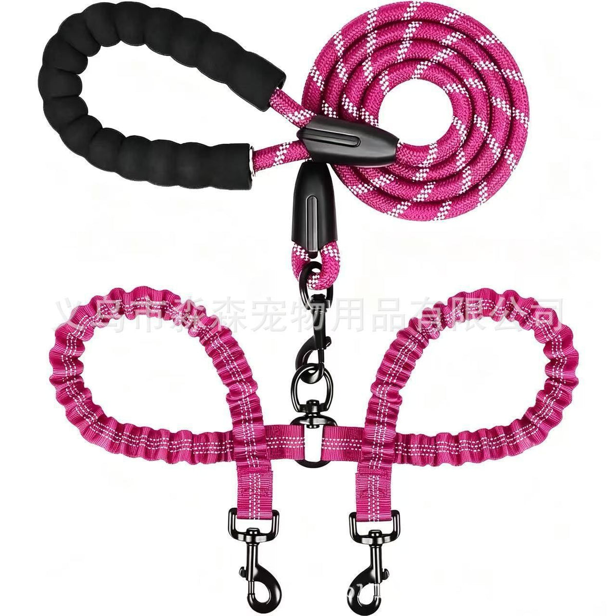 Rose Red 2-in-1 Retractable No-Pull Dog Leash | Halloween Vibrant Striking Gift | Bright Tangle-Free Pet Traction Rope for Large Dogs