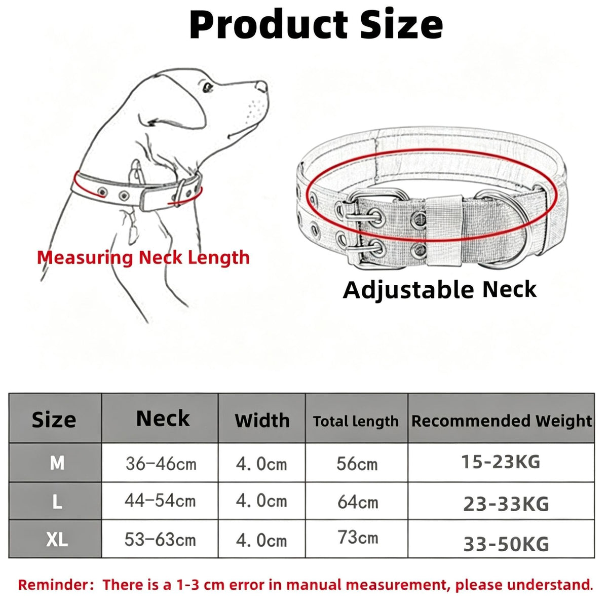 Outdoor Nylon Dog Collar, Thick Puppy Neck Collar Double‑Eye Buckle, Dark‑Green Double‑Eye Buckle Collar L, Christmas Outdoor Dog Accessory Gift