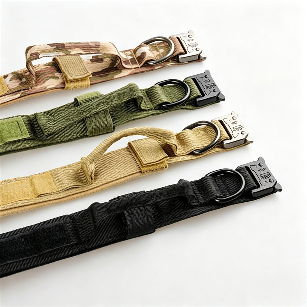 Thickened Nylon Dog Collar for Outdoor, Alloy Buckle Pet Neck Collar, Khaki Alloy Buckle Collar XL, Halloween Pet Training Collar Gift