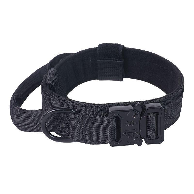 Thickened Nylon Dog Collar for Outdoor, Alloy Buckle Pet Neck Collar, Black Alloy Buckle Collar L, Halloween Outdoor Dog Walking Gift