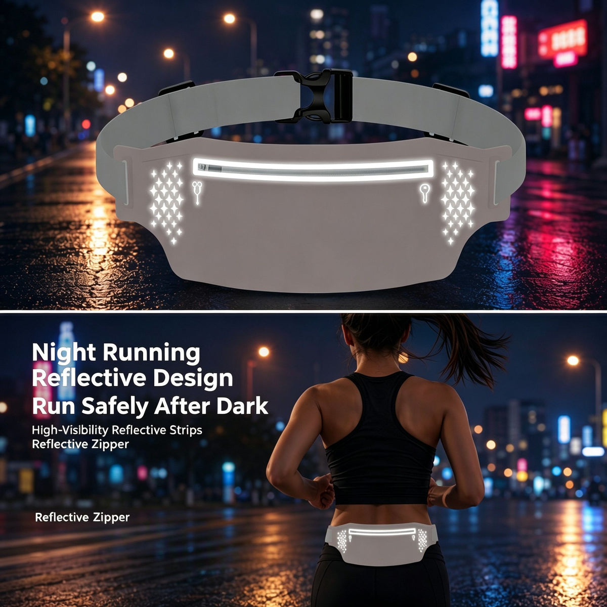 Running Waist Bag for Men Women Outdoor Sports Phone Pouch Slim Close‑Fitting Nylon Waist Pack, Holiday Outdoor Gift, Black, Fits Up To 7.5 Inch, Waist 60‑130cm, 2 Pcs