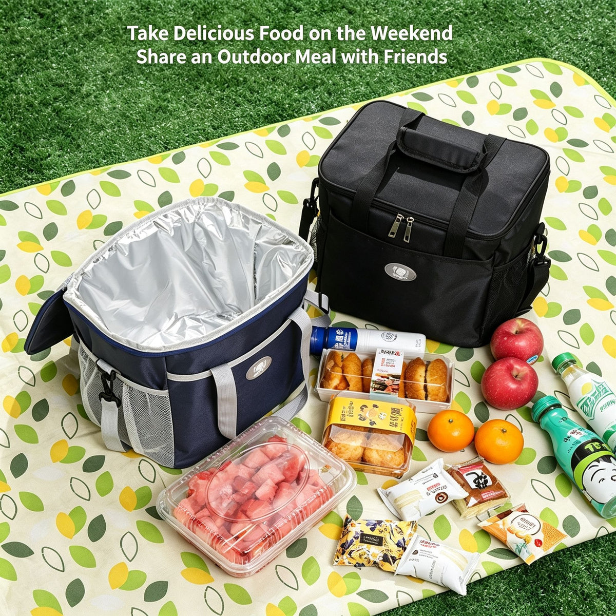 Compact Small‑Size Thermal Lunch Bag With Thick Aluminum Foil Liner, Waterproof Handheld Design For Daily Student School Use, Christmas School Supply Gift, Navy Blue Small