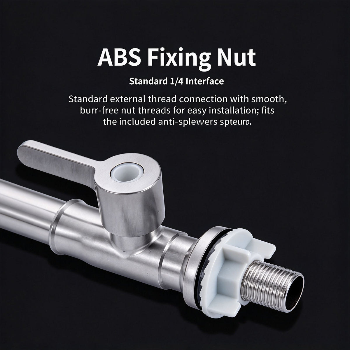 304 Stainless Steel Single Cold Kitchen Faucet Large Bend Without Inlet Pipe Ball Bearing Rotatable Tap for Sink Bathroom Halloween Christmas Home Hardware