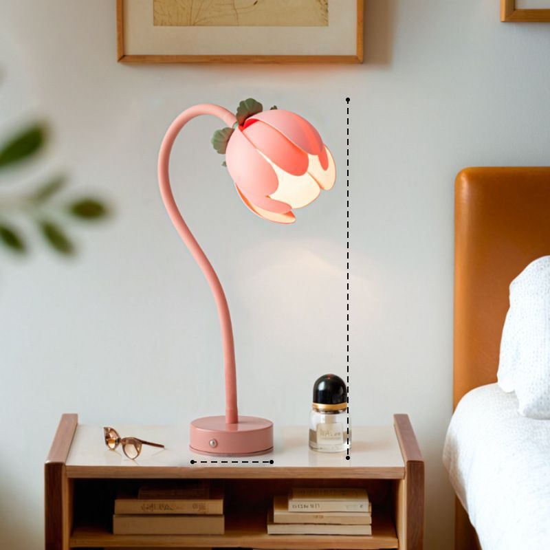 LED Wireless Charging Night Light, Pink Touch Control Table Lamp, 3 Color Changing Bedside Lamp, Ambient Desk Lamp, Creative Christmas Halloween Gift