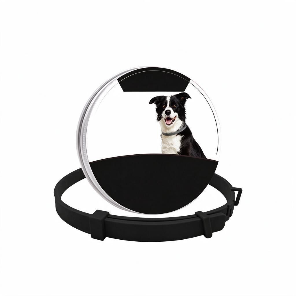 Black 62cm Tin Flea Tick Collar for Large Dogs 60g Repels Mosquitoes 8-Month Protection Water Resistant Rubber Strap Halloween