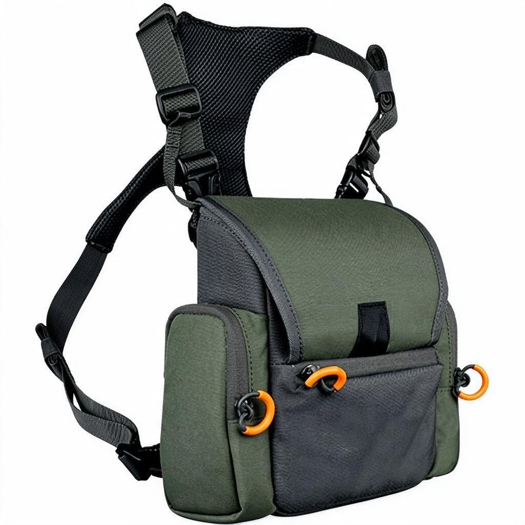 Men's Binocular Chest Pack Harness Bag Adjustable Oxford Army Green 22x21x12cm Outdoor Hunting Travel
