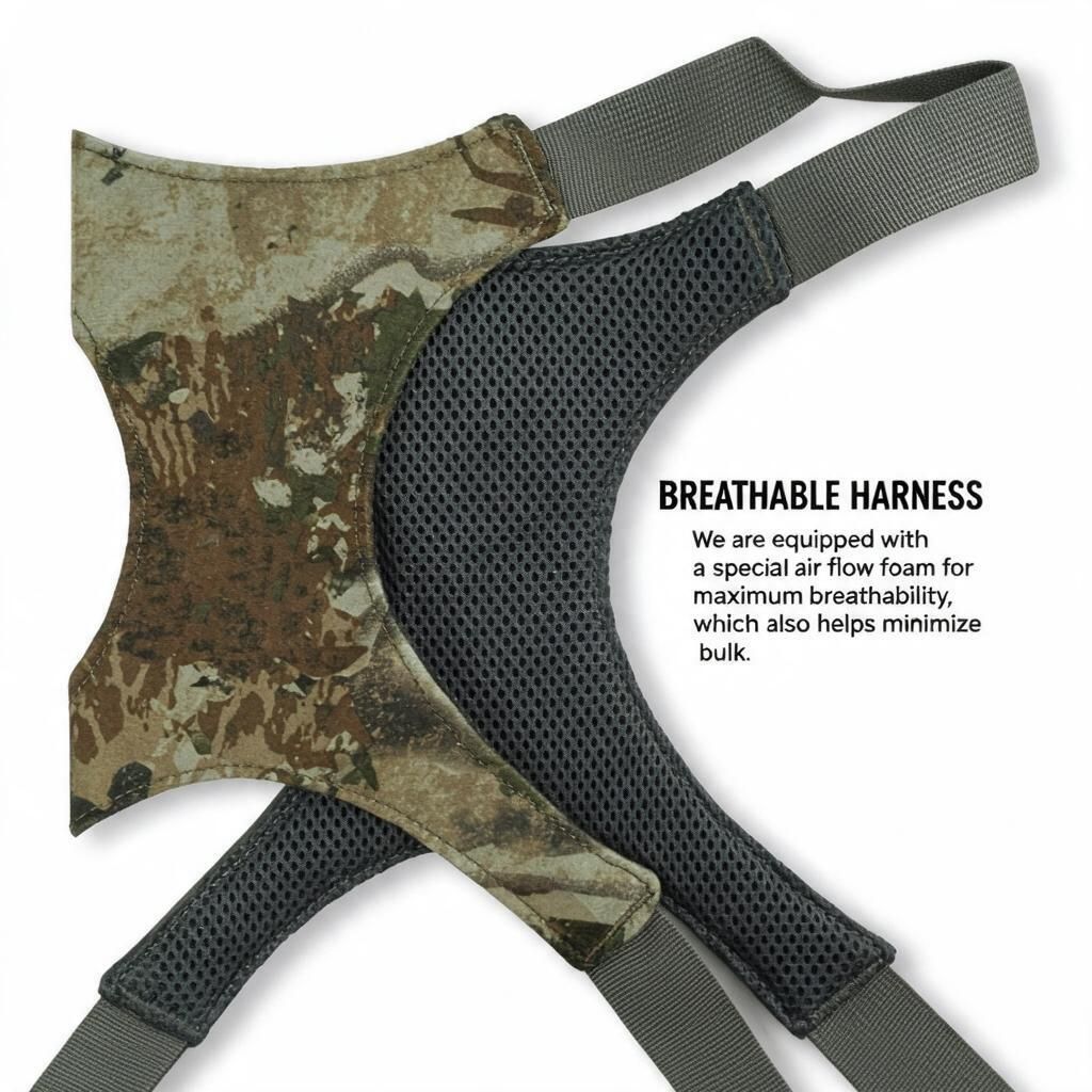 Unisex Camo Binocular Harness Pouch Zippered Hunting Chest Bag Water-Resistant Nylon 22x21x12cm Outdoor Hiking