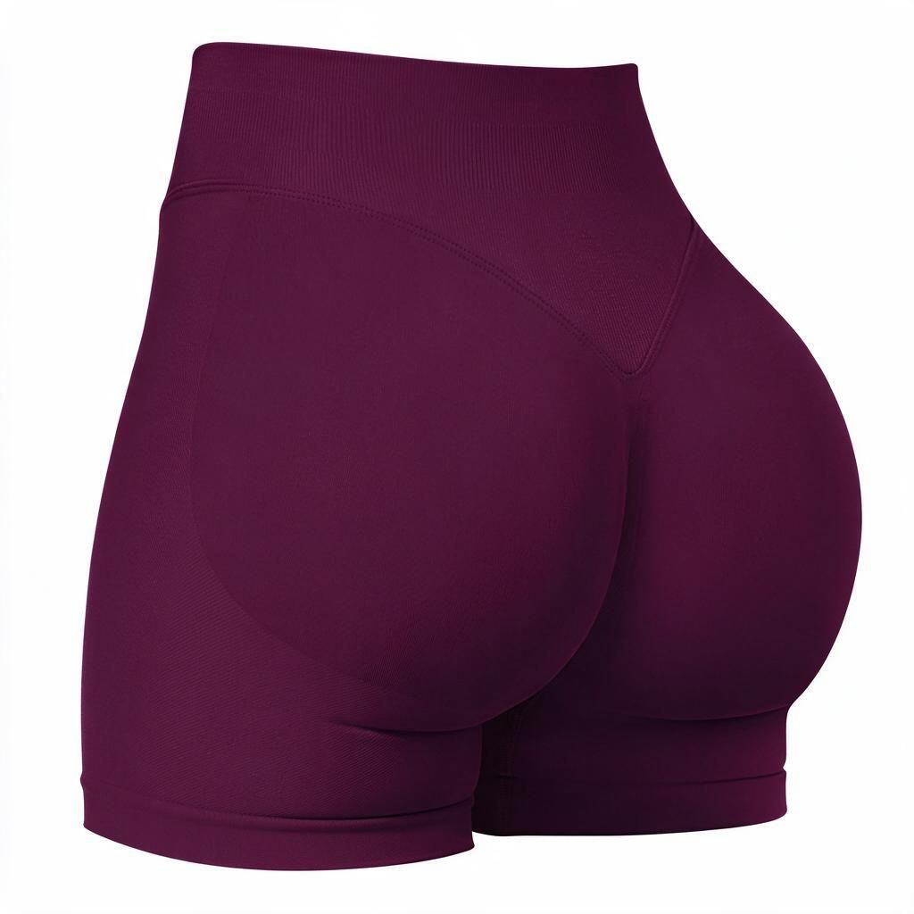 Cherry Purple XL Body-Sculpt Yoga Shorts Women's Squat-Resistant High-Rise Stretch Knit for Treadmill Runs, Reformer Pilates & Daily Fitness