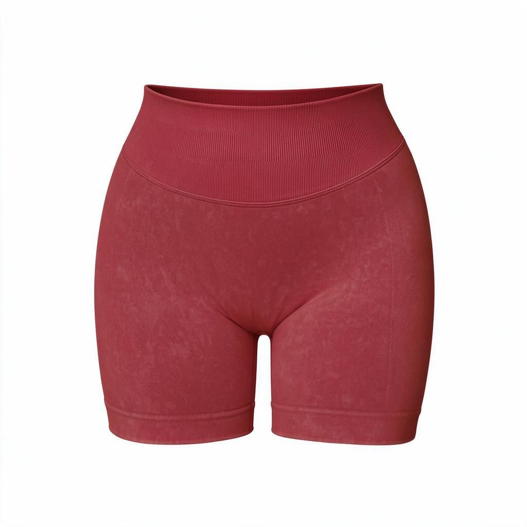 Women's Everyday Seamless Active Shorts in Matte Angora Red, XL - High-Rise Compression Knit with Sculpt Hip Panels for Pilates & Gym