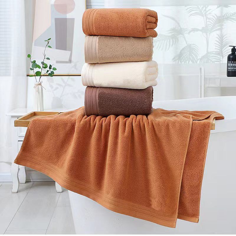 Combed Cotton Towel Set for Bath, Hand and Face, Dark Brown