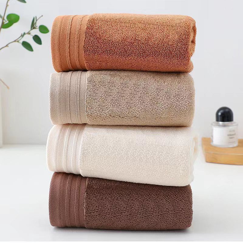 Combed Cotton Towel Set for Bath, Hand and Face, Dark Brown