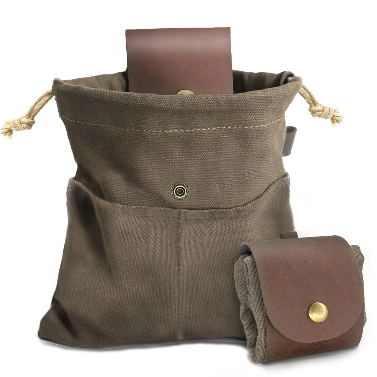 Foraging Pouch, Brown New Waterproof Version with 2 Small Pockets