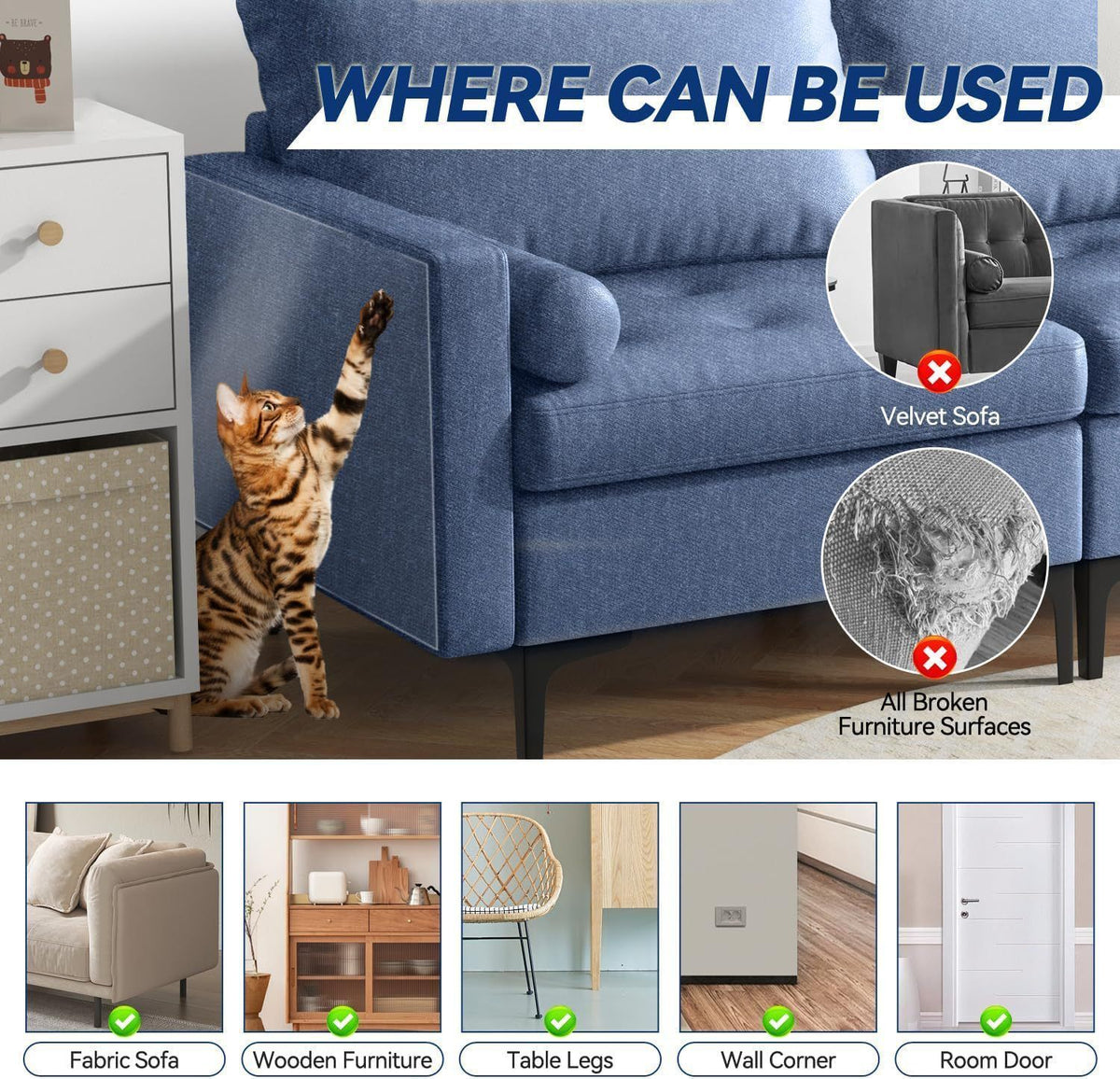 PVC Anti-Scratch Protective Film Self-Adhesive Cut-to-Size Pet Furniture Guard