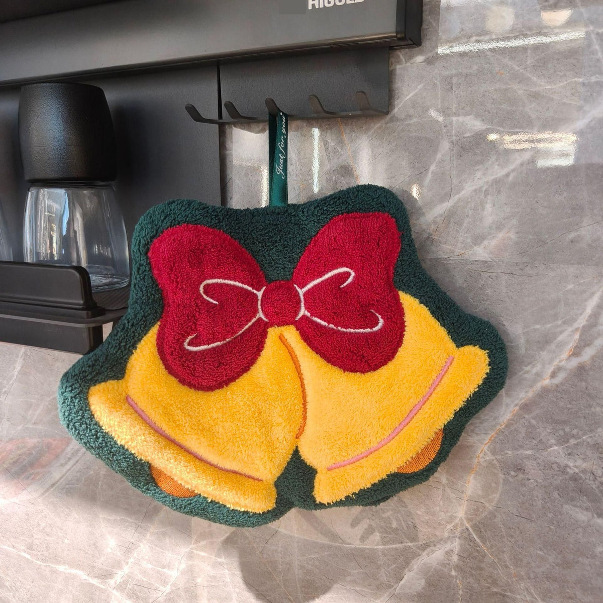 2Pcs Double Christmas Bells With Bow Ornament