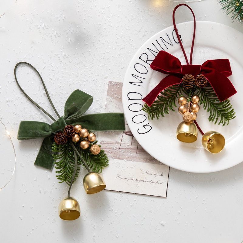 D9 Christmas Pine Wreath Ornament Green 2 Pack
