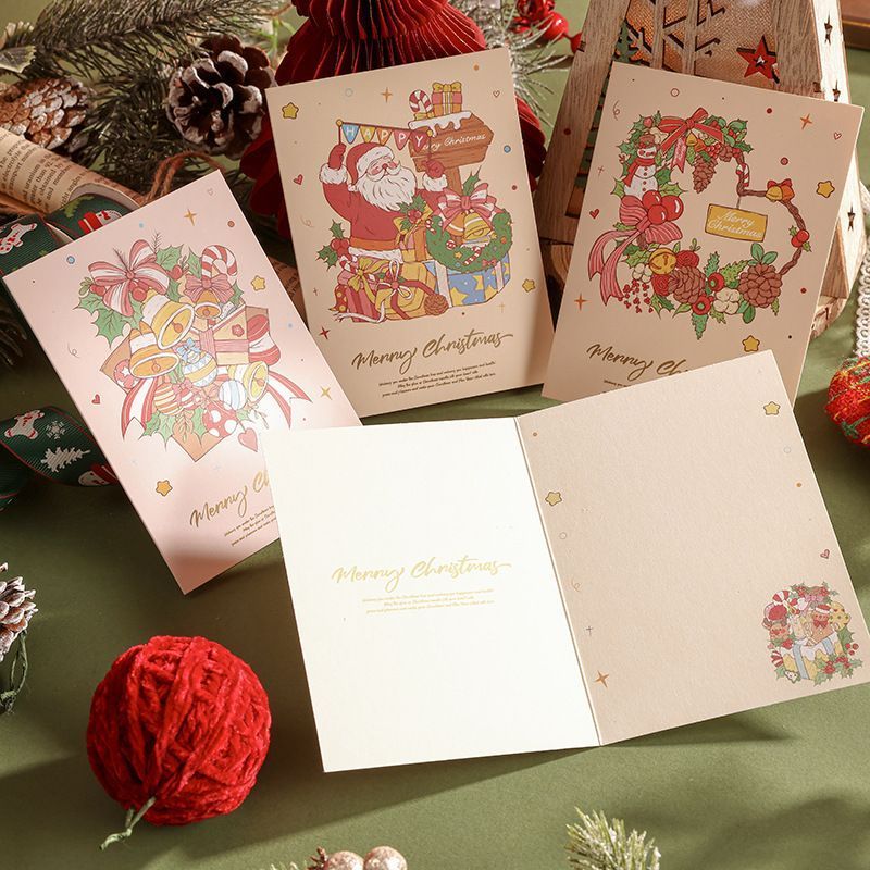 60 Sheets Watercolor Hot Stamping Christmas Greeting Cards Style 5
