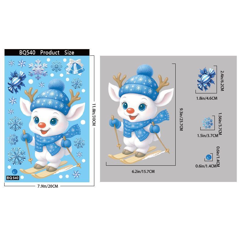 4 Styles Christmas Window Stickers Pack-04