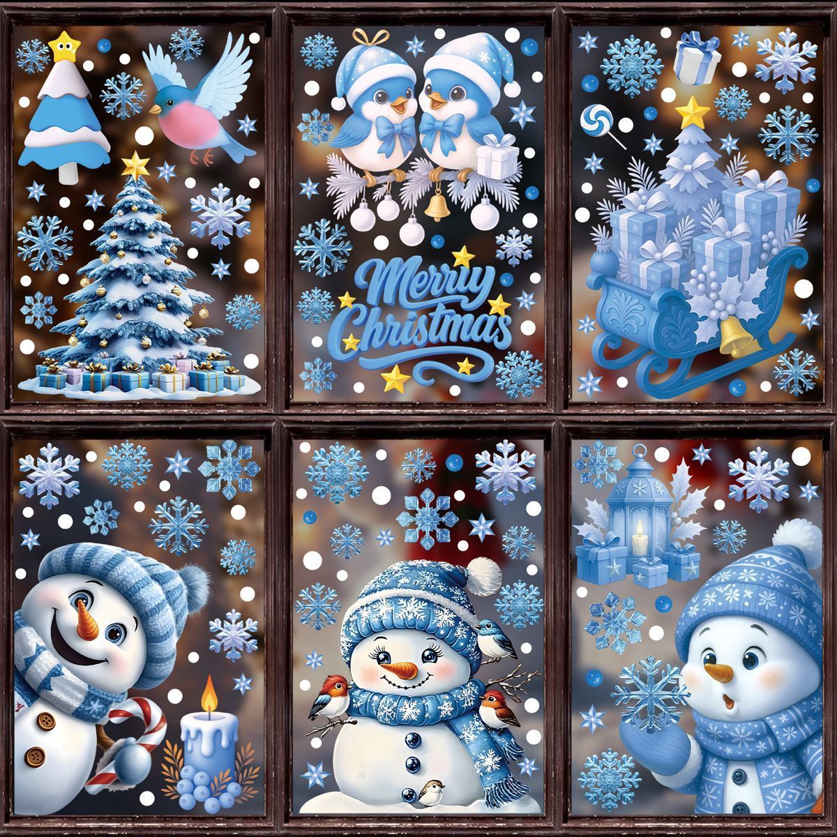 6 Styles Christmas Window Stickers Pack-01