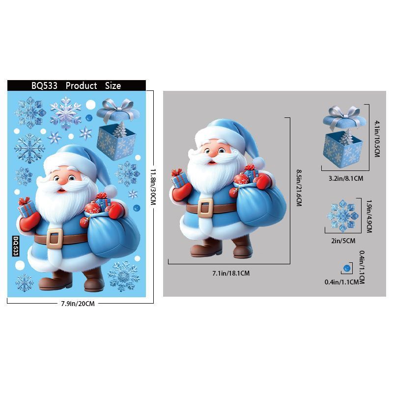6 Styles Christmas Window Stickers Pack-01
