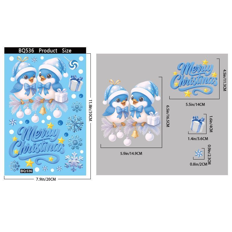 6 Styles Christmas Window Stickers Pack-01