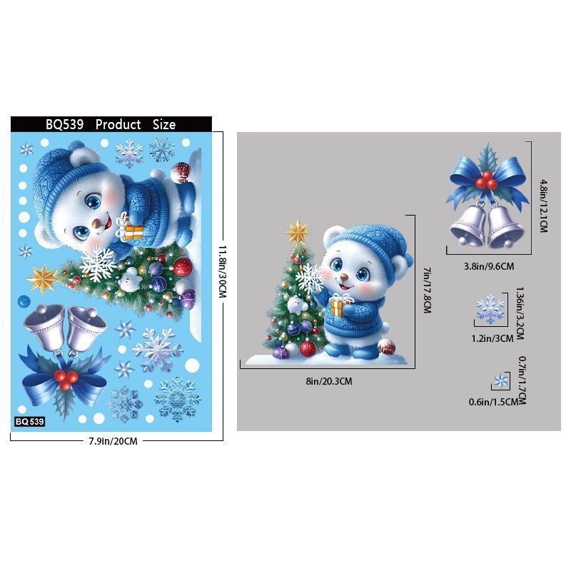 6 Styles Christmas Window Stickers Pack-01