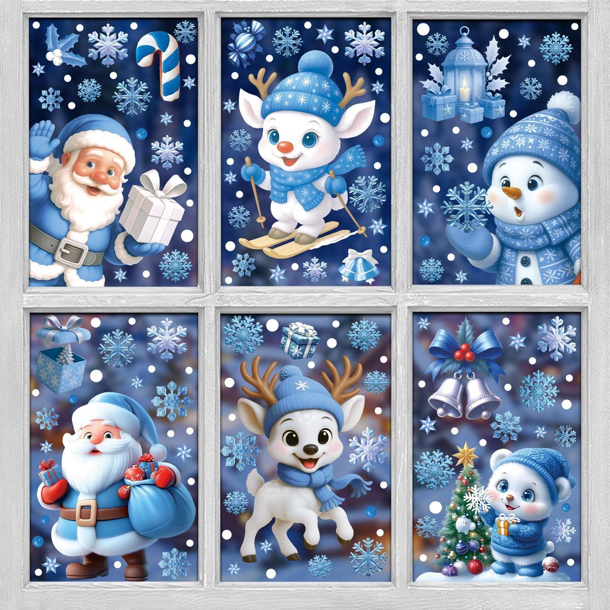 6 Styles Christmas Window Stickers Pack-02