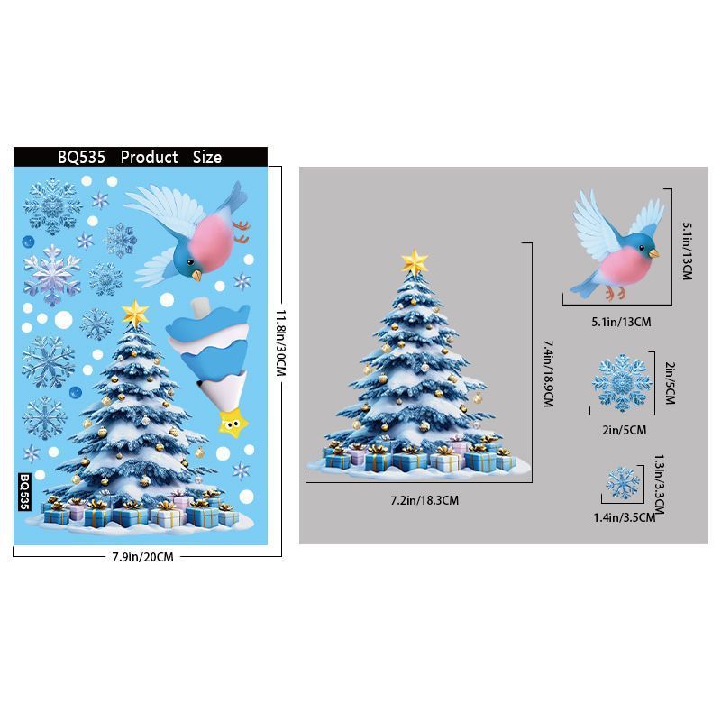 6 Styles Christmas Window Stickers Pack-02