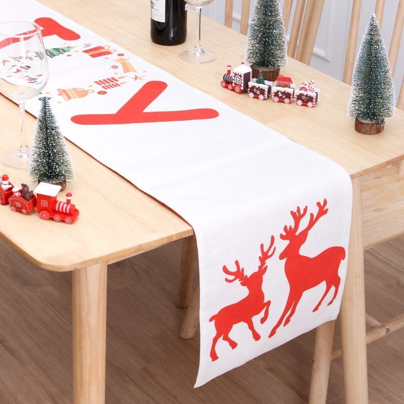 2Pcs Christmas Printed Table Runner 003
