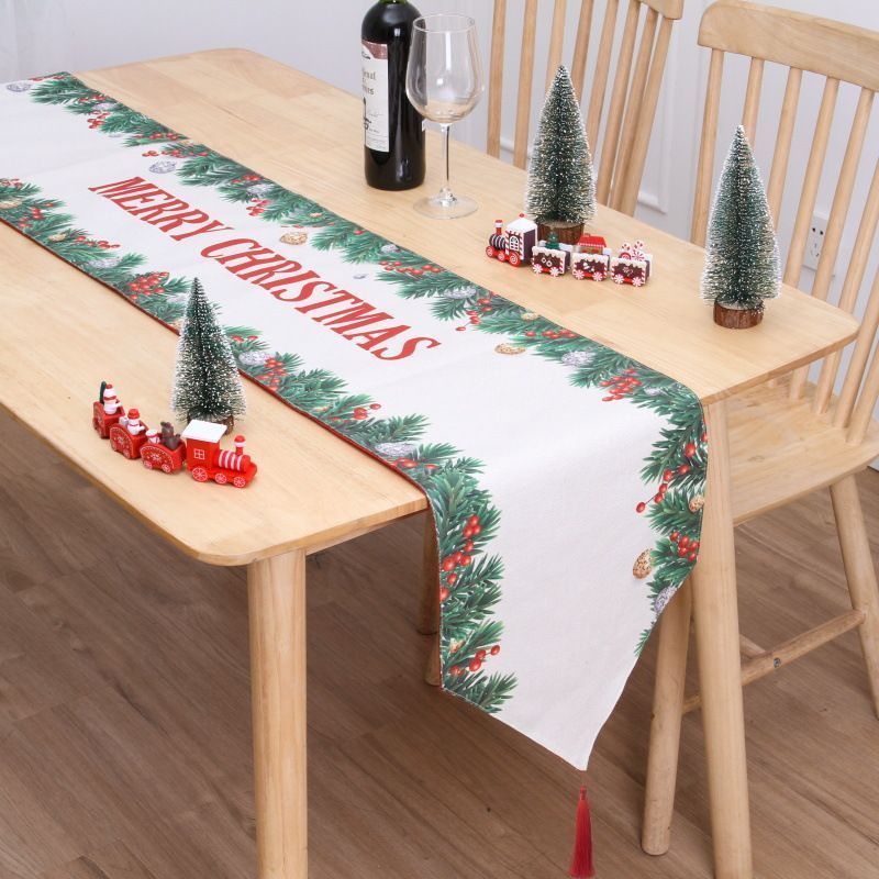 2Pcs Christmas Printed Table Runner 003
