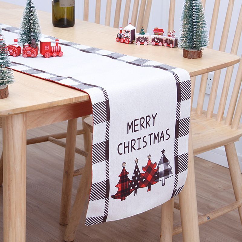 2Pcs Christmas Printed Table Runner 005