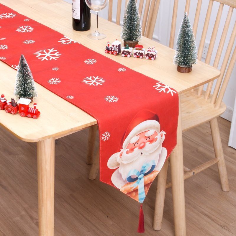 2Pcs Christmas Printed Table Runner 005