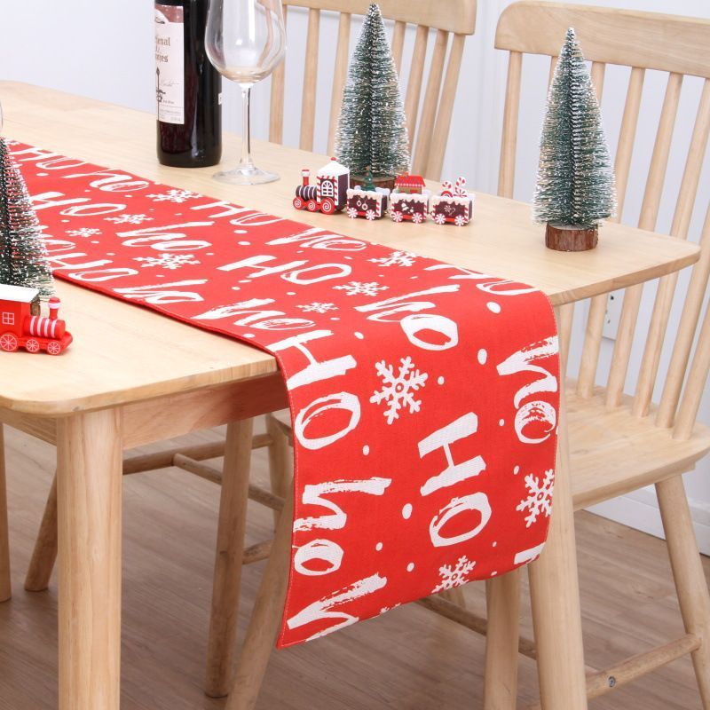 2Pcs Christmas Printed Table Runner 009