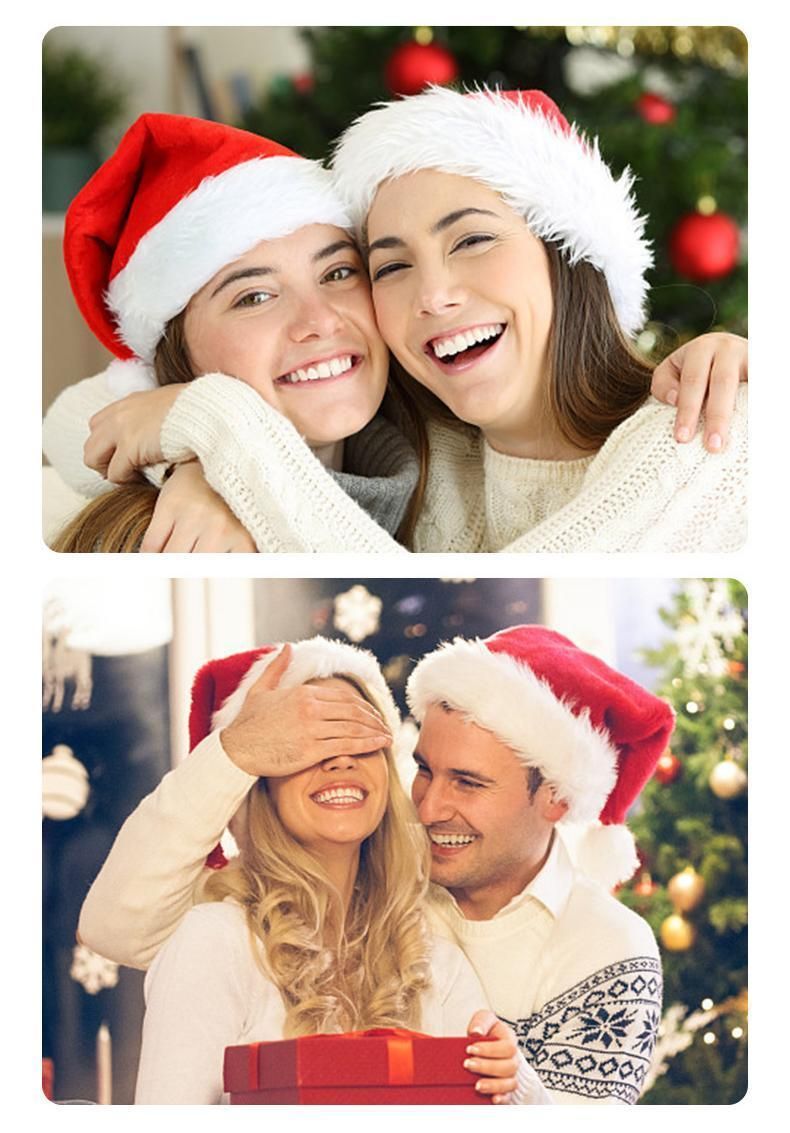 3pcs High Pile Santa Hat, Red (Long)