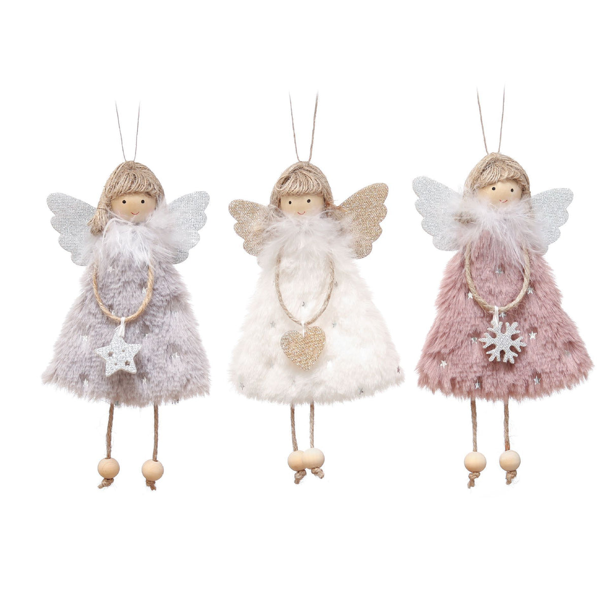 3Pcs Christmas Tree Angel Ornaments