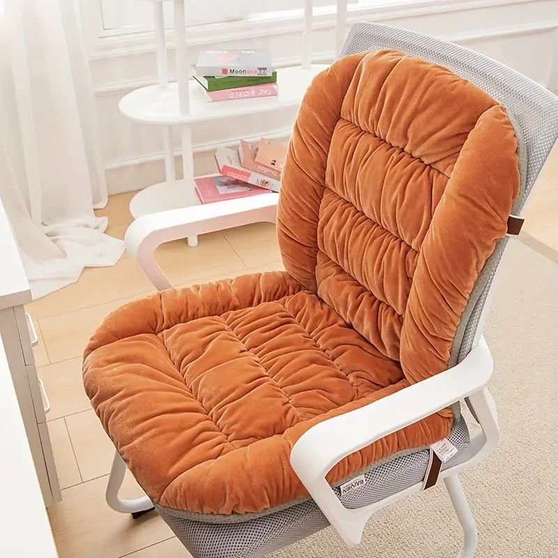 Winter Thick Fleece Seat & Back Cushion Set - 90cm Sofa Office Chair Warmer （French grey）