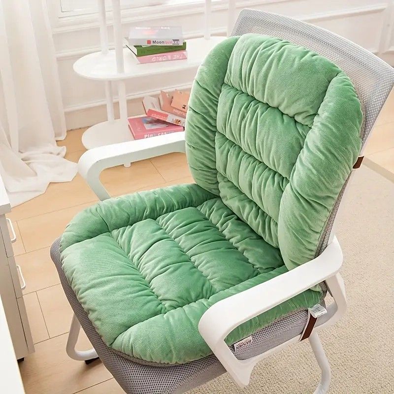 Winter Thick Fleece Seat & Back Cushion Set - 90cm Sofa Office Chair Warmer （French grey）