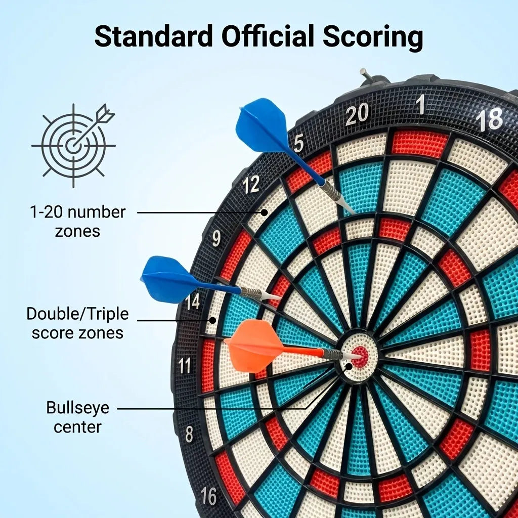 Safe Soft Tip Dartboard Set 16.7" Honeycomb Surface Electronic Plastic Tips Wall Mount Home Party Game Anti-Injury Durable
