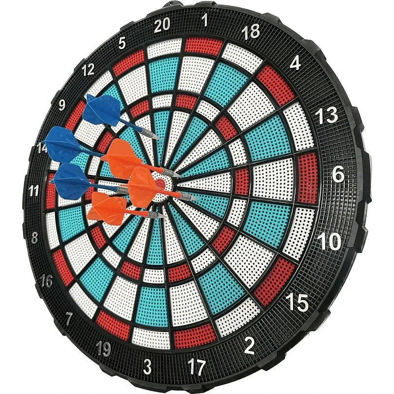 Safe Soft Tip Dartboard Set 16.7" Honeycomb Surface Electronic Plastic Tips Wall Mount Home Party Game Anti-Injury Durable